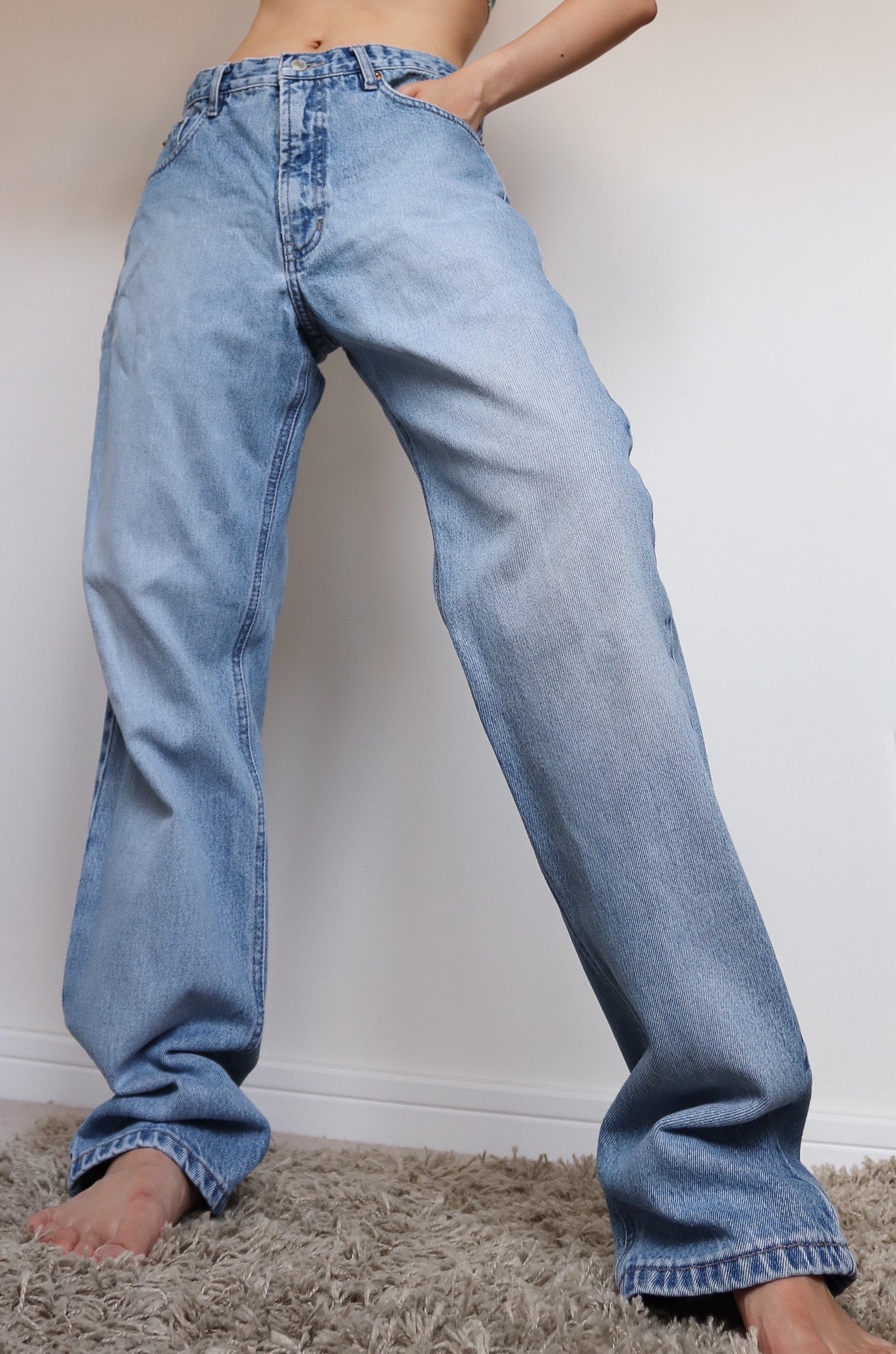 90s Vintage Men Jinglers Jeans High Waisted Light Blue Jeans Trousers Littledreamer Uk
