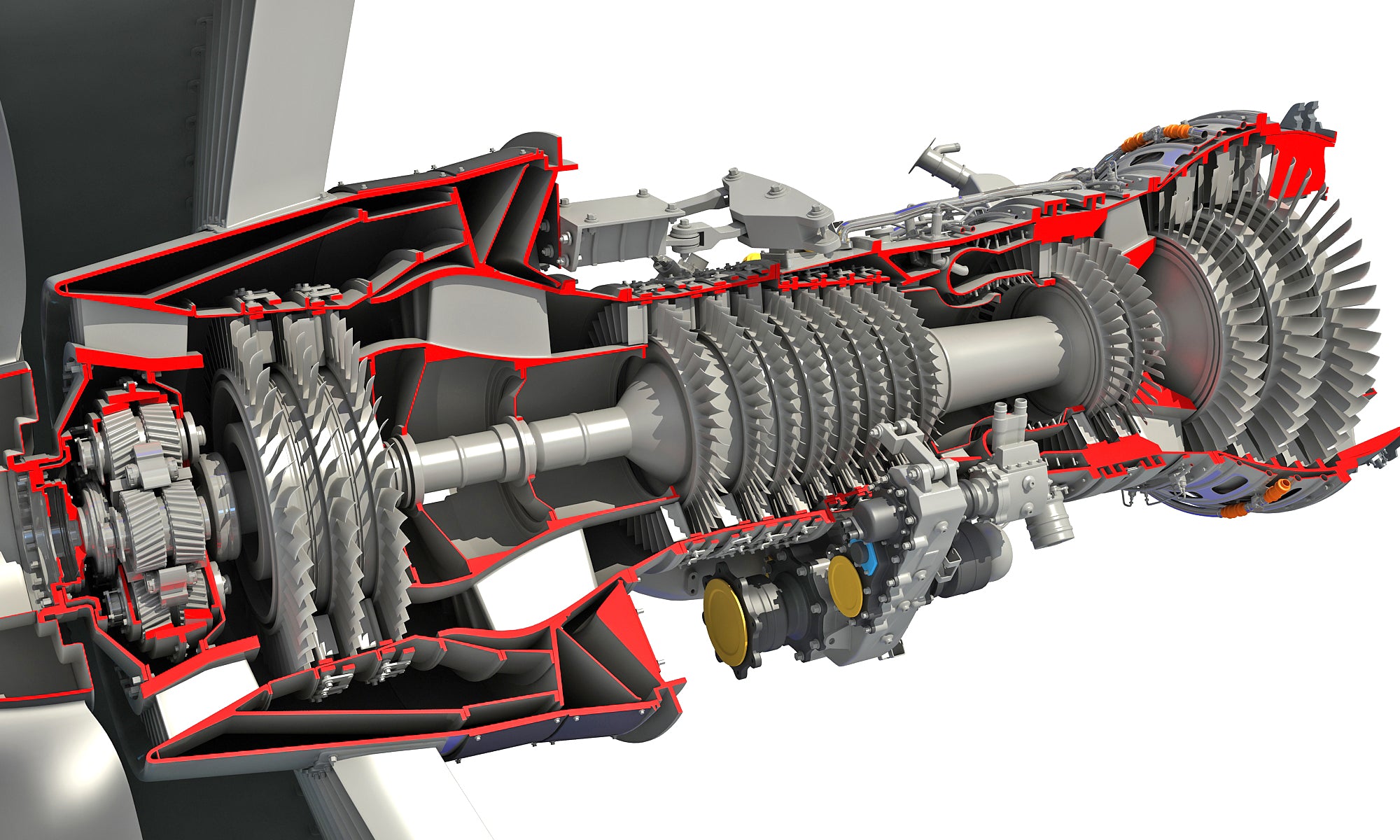Cutaway GTF Turbofan Engine - 3D Models – 3D Horse