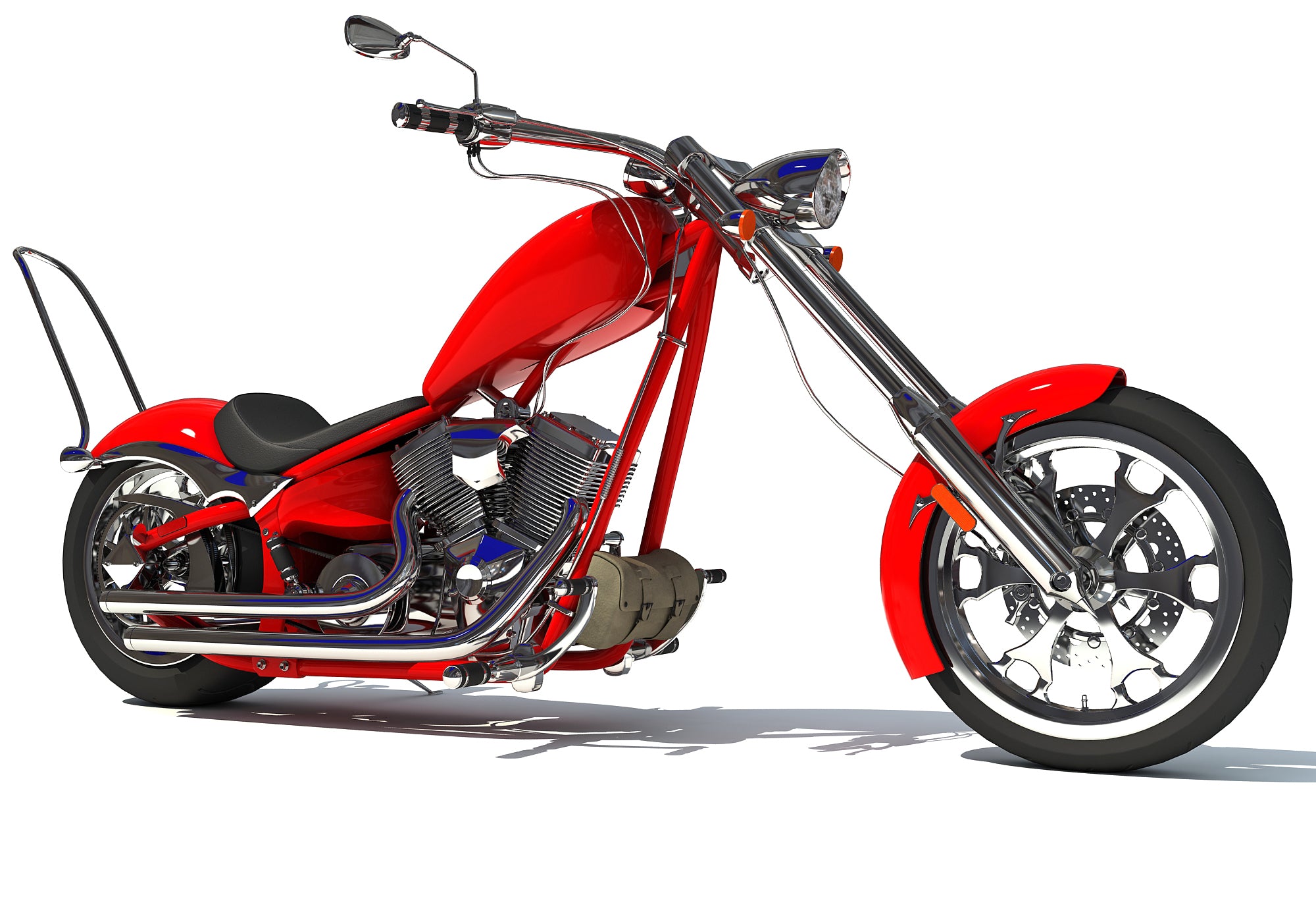 red chopper bike