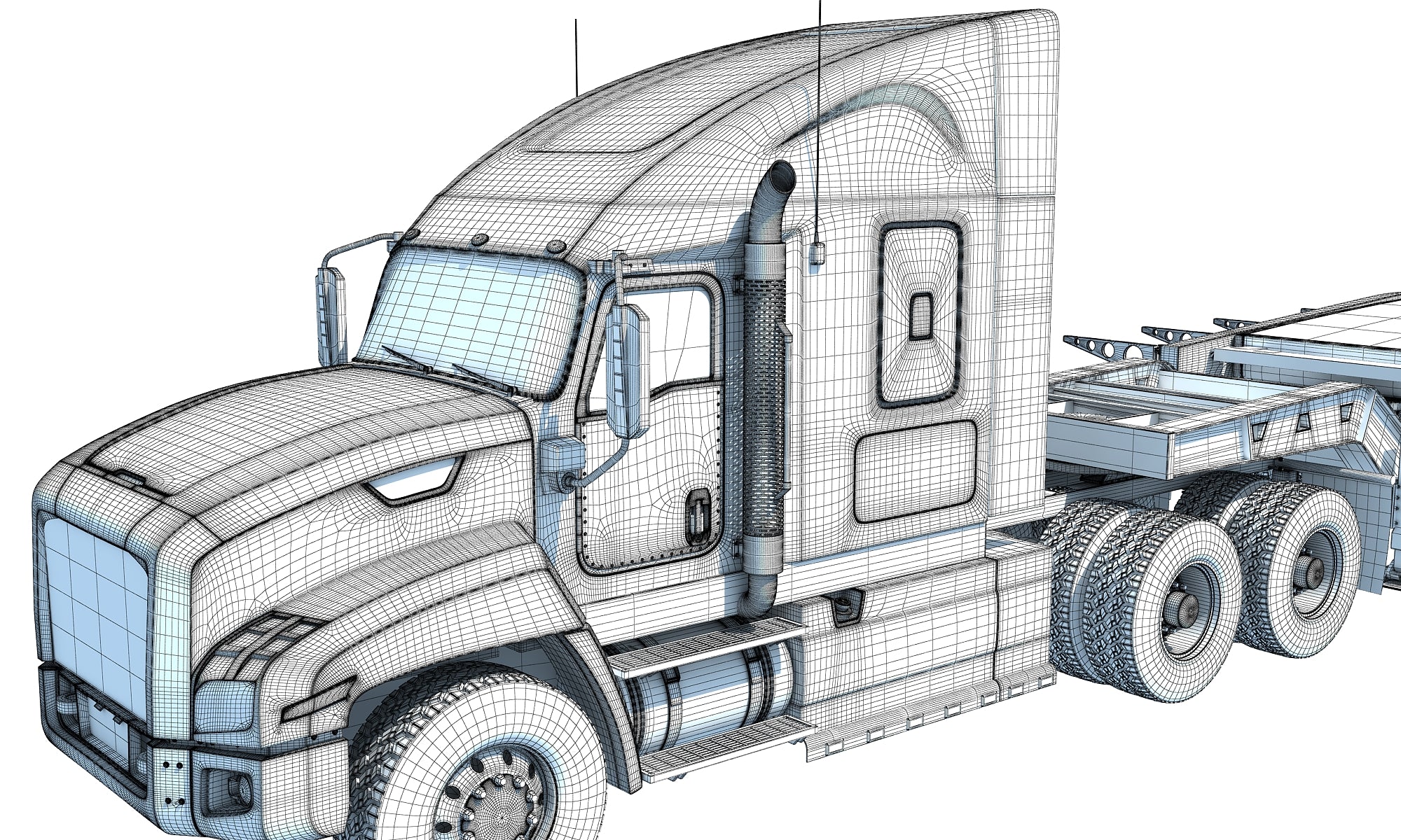 Semi Truck Lowboy Trailer