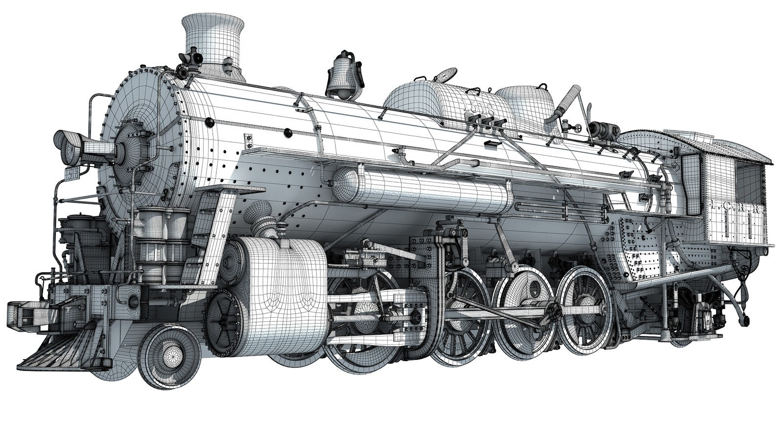Steam Locomotive Train 3D Models â€