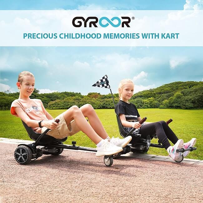 Gyroor Hoverboard-Sitzbefestigung K1, Hoverboard-Zubehör, Go-Kart mit  verstellbarer Rahmenlänge, kompatibel mit 16,5 cm, 20,3 cm, 25,4 cm  Hoverboard