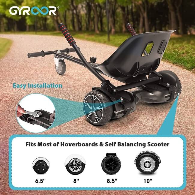 Gyroor K1 hoverboard seat, hoverboard go kart attachment easy to install