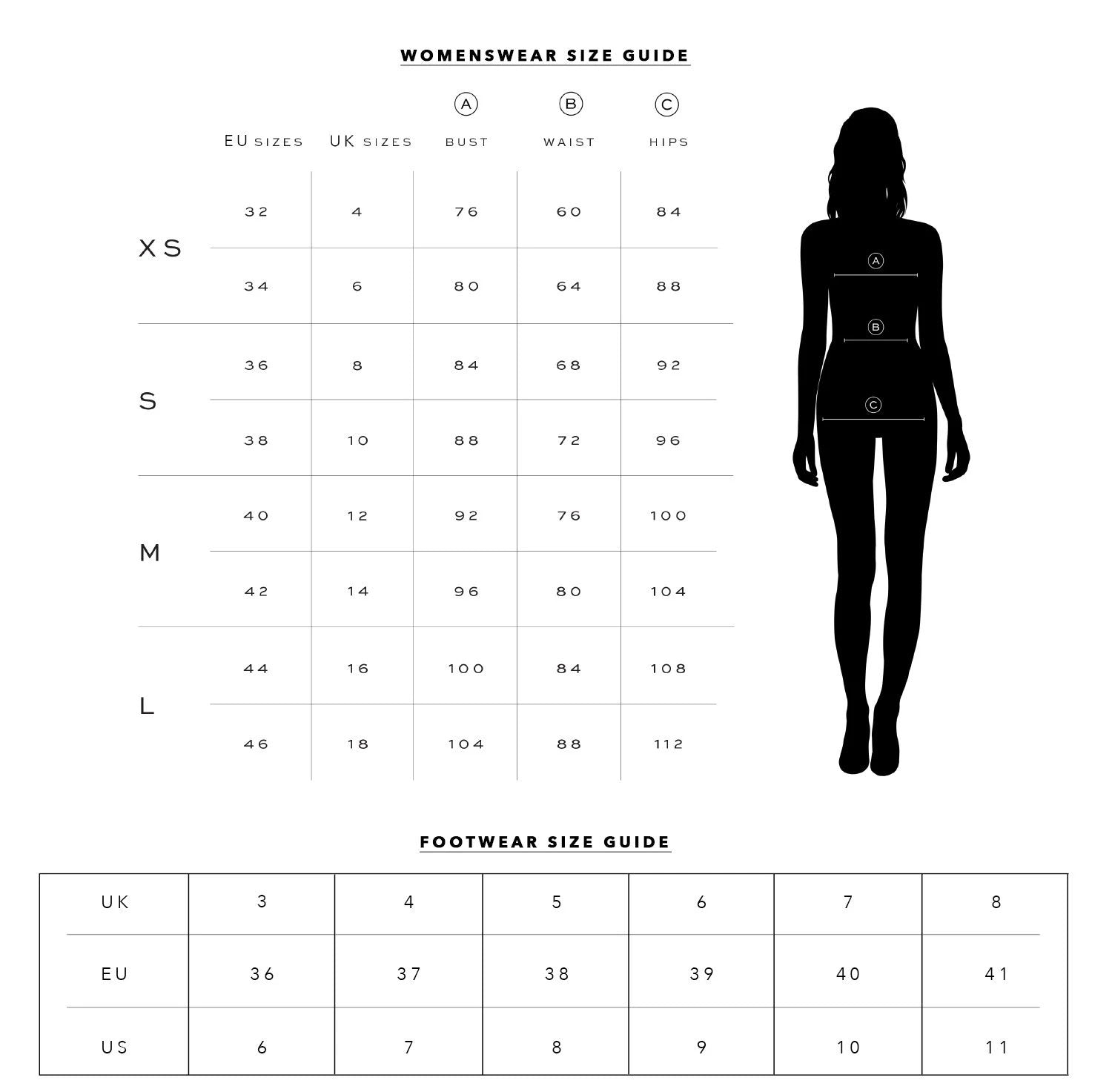 Zoe Dress Size Chart