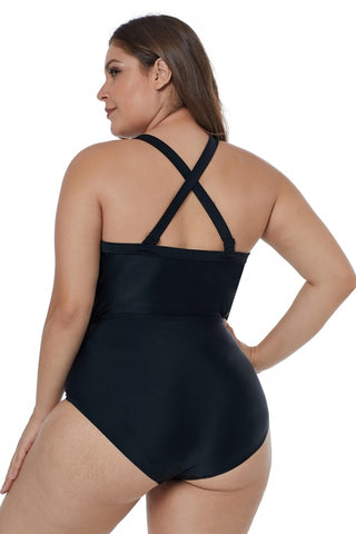 halter neck plus size swimsuit