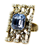 Art Deco Blue Crystal Ring