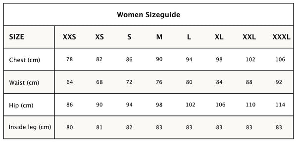 sizegude women orbasics