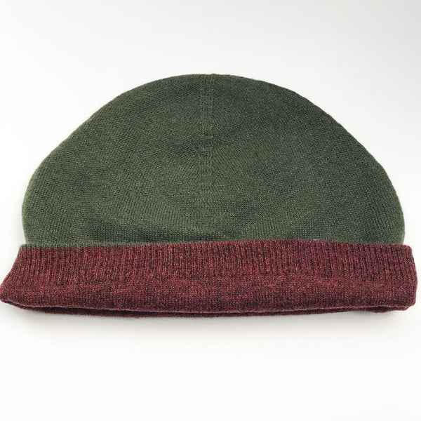 cashmere beanie green red