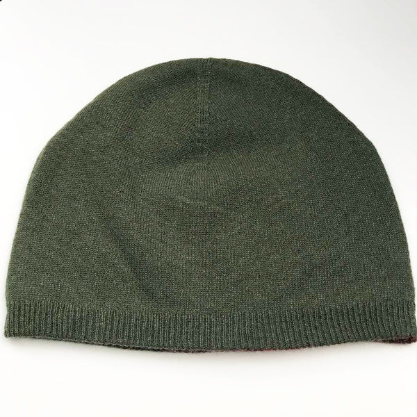 cashmere beanie green red