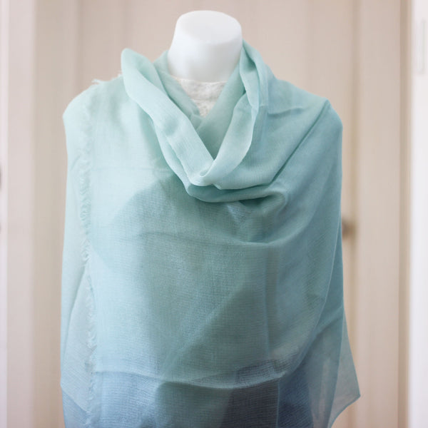 diamond weave cashmere shawl mint