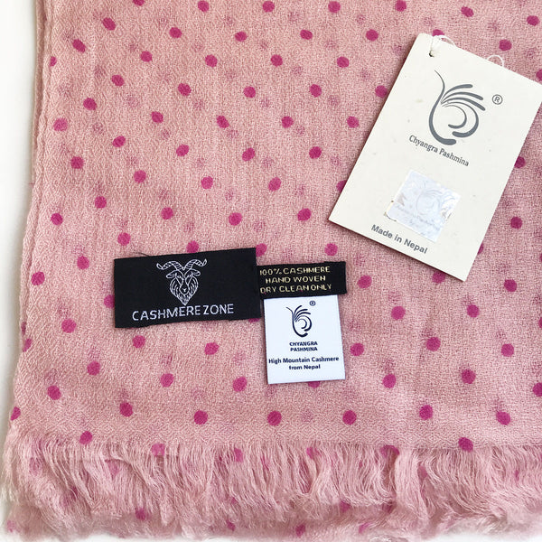 dot print diamond weave cashmere shawl