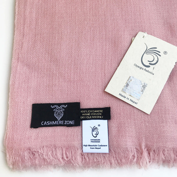 diamond weave cashmere shawl pink