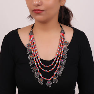 Necklace,The Cookie Layered Necklace in Pink & Orange - Cippele Multi Store