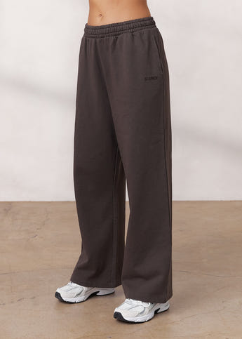 Wide-leg Joggers - Light gray melange - Ladies