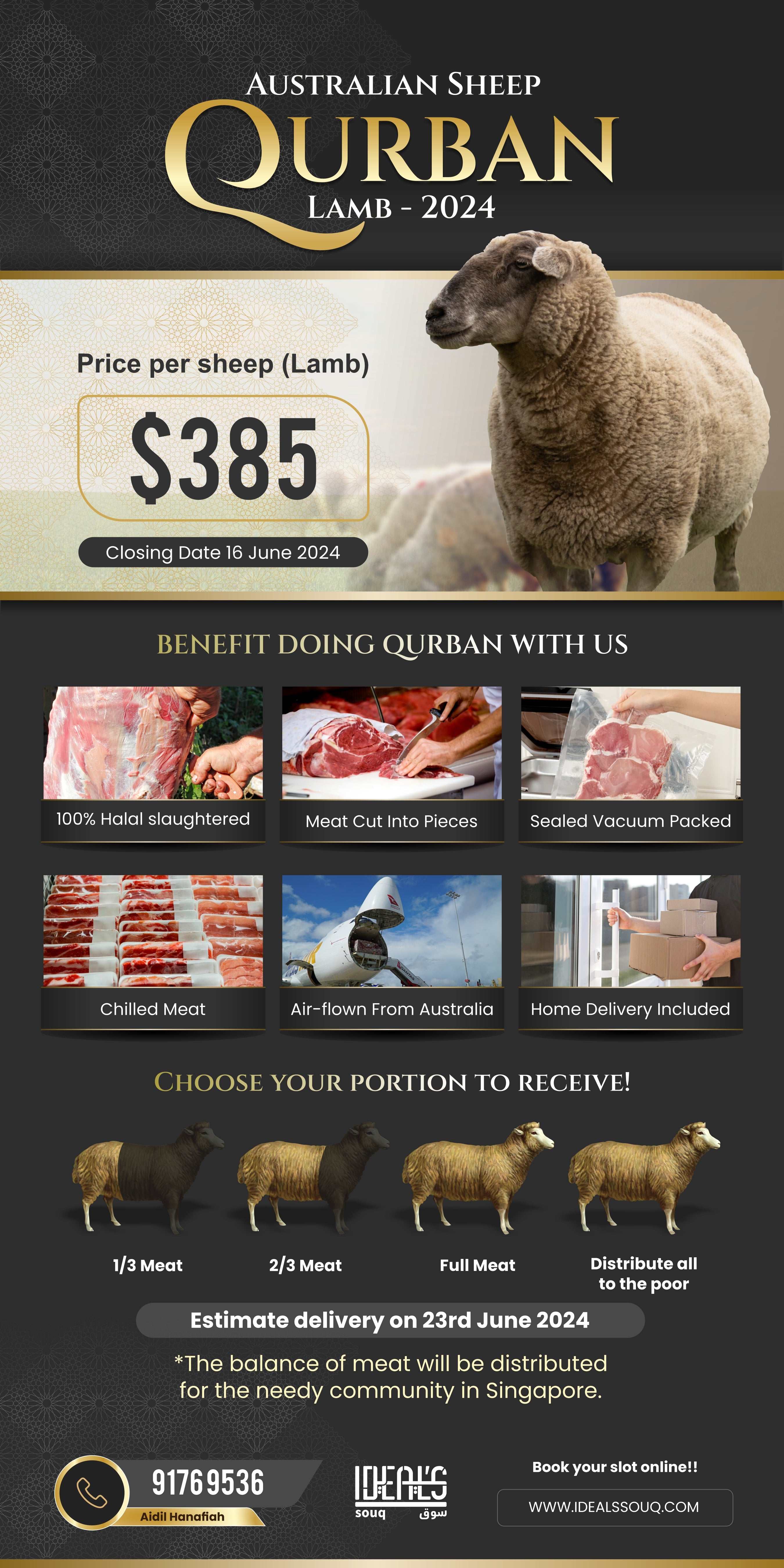 Singapore Lamb Qurban 2024 | Ibadah Korban Singapura 2024 | Ideal's Souq