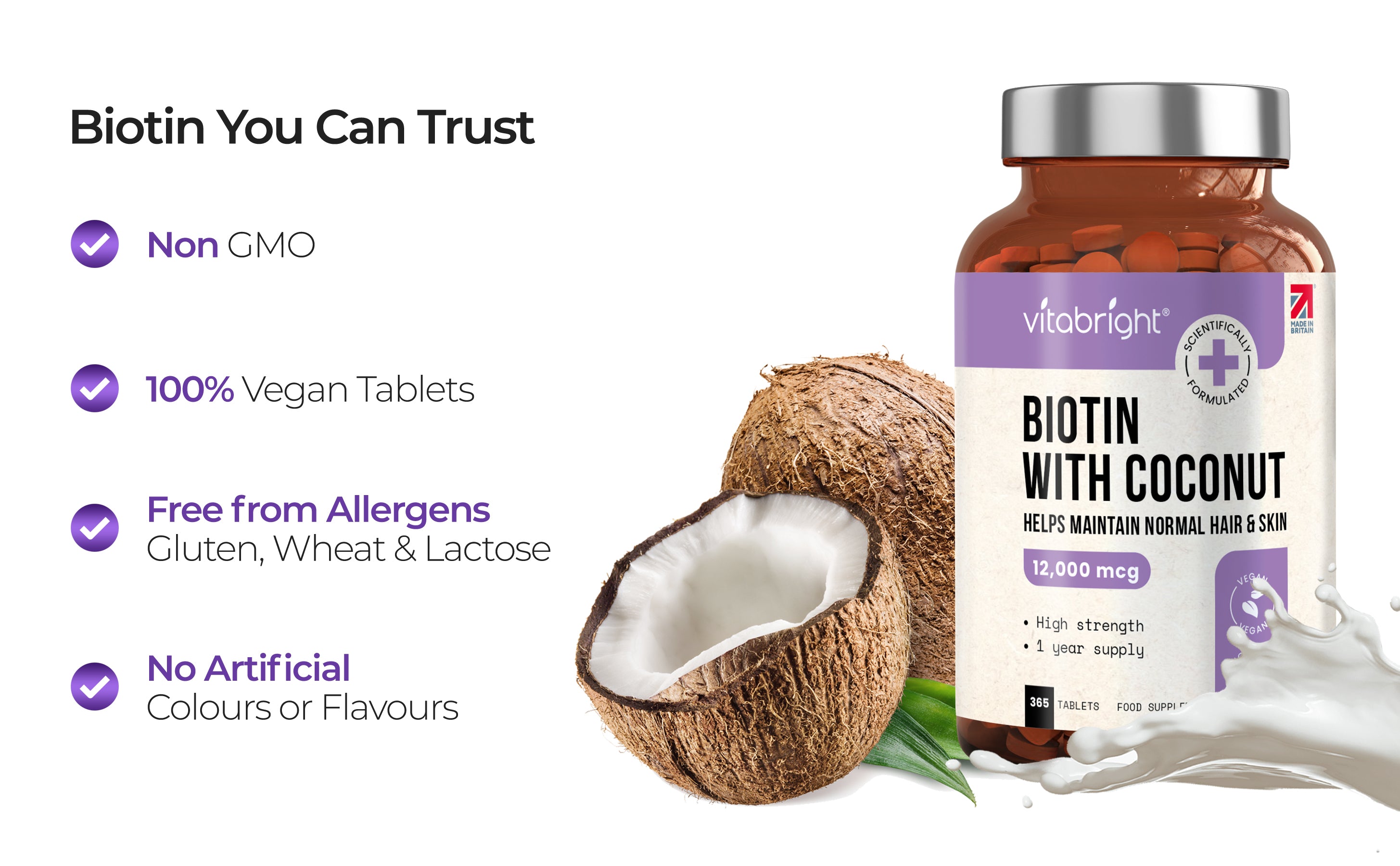 Biotin Tablets with Coconut | Best Biotin Supplement For Hair Growth ...