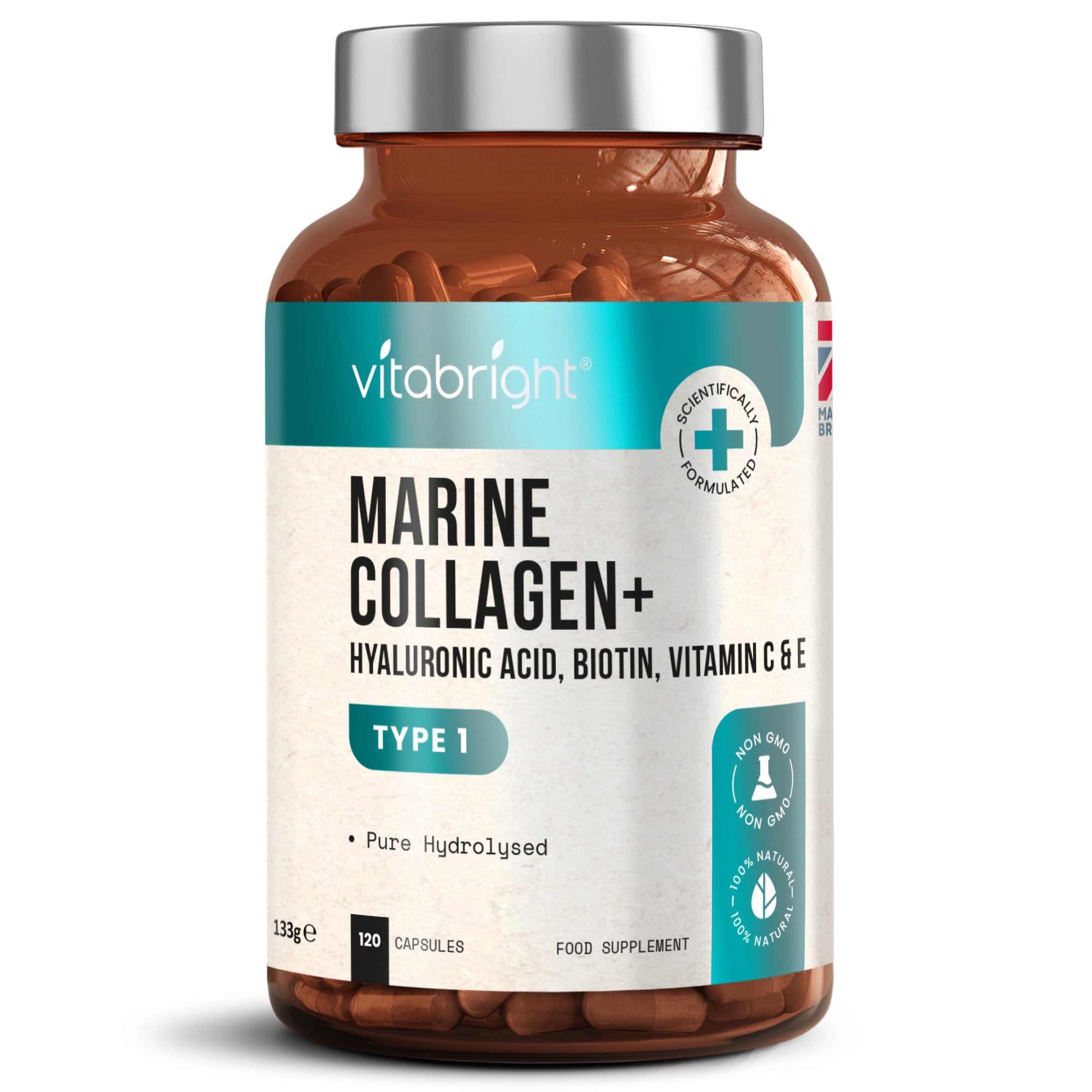 Marine Collagen Complex | 1165mg | 9 Powerful Nutrients | Advanced Formula - VitaBright product image