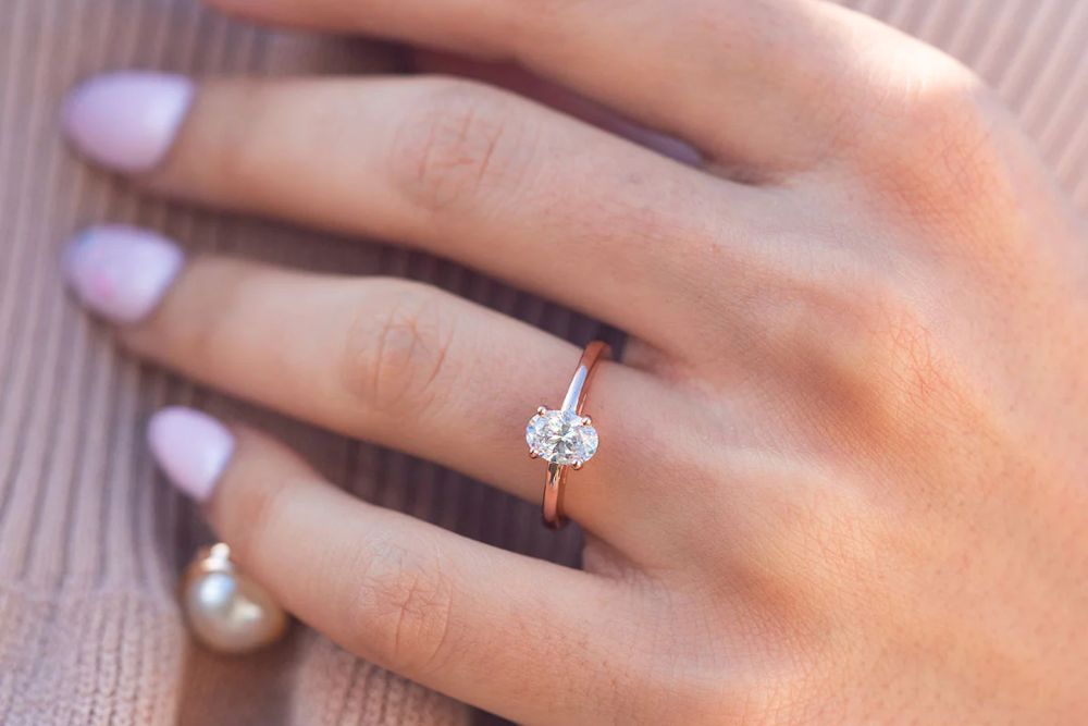 minimalist rose gold engagement ring