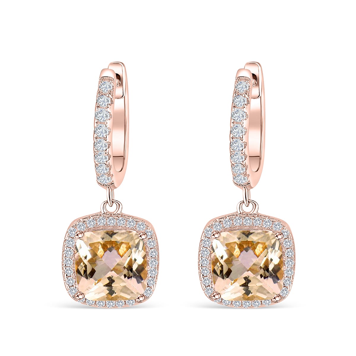 Ivy & Bauble 14K Rose Gold Double Post Crystal Earrings in