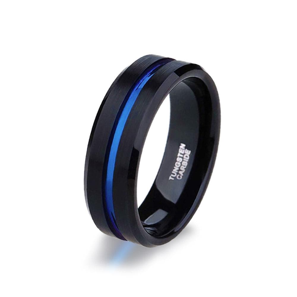 Men's Inferno Wedding Band in Black | Size 7 | Tungsten Ring | Modern Gents Trading Co