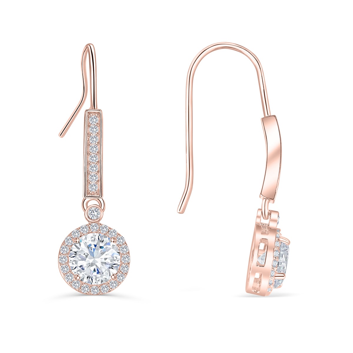 Ivy & Bauble 14K Rose Gold Double Post Crystal Earrings in