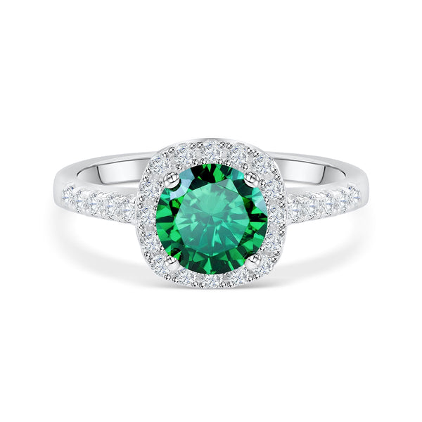 Simulated Emerald Halo Engagement Ring | Modern Gents Trading Co.