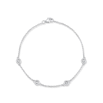 925 Silver Diamond by The Yard Bracelet | Simulated Diamond Bracelet ...
