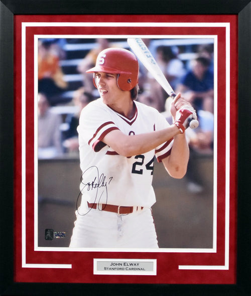 John Elway Autographed Stanford Cardinal 16x20 Framed Photograph (Base –  Signature Sports Marketing