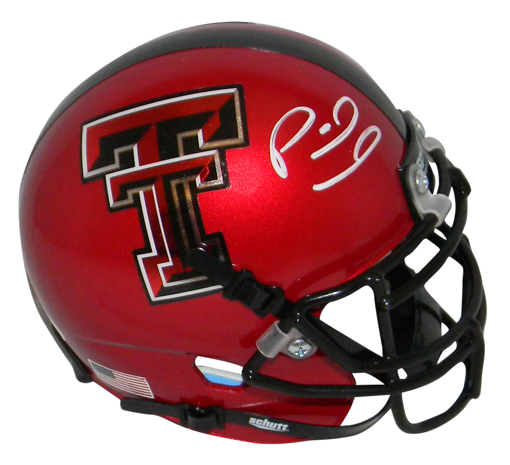 patrick mahomes autographed texas tech helmet