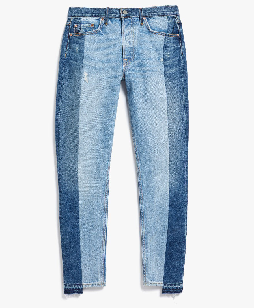 two color denim jeans