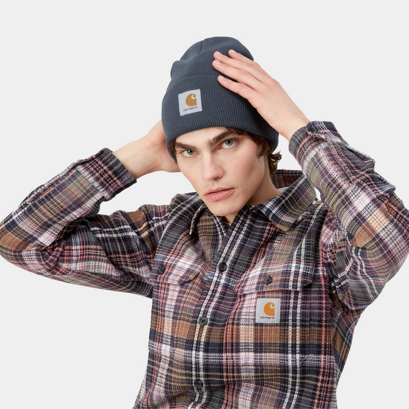 Carhartt Bonnet tricoté pour homme (104597), Charbon chiné : : Mode