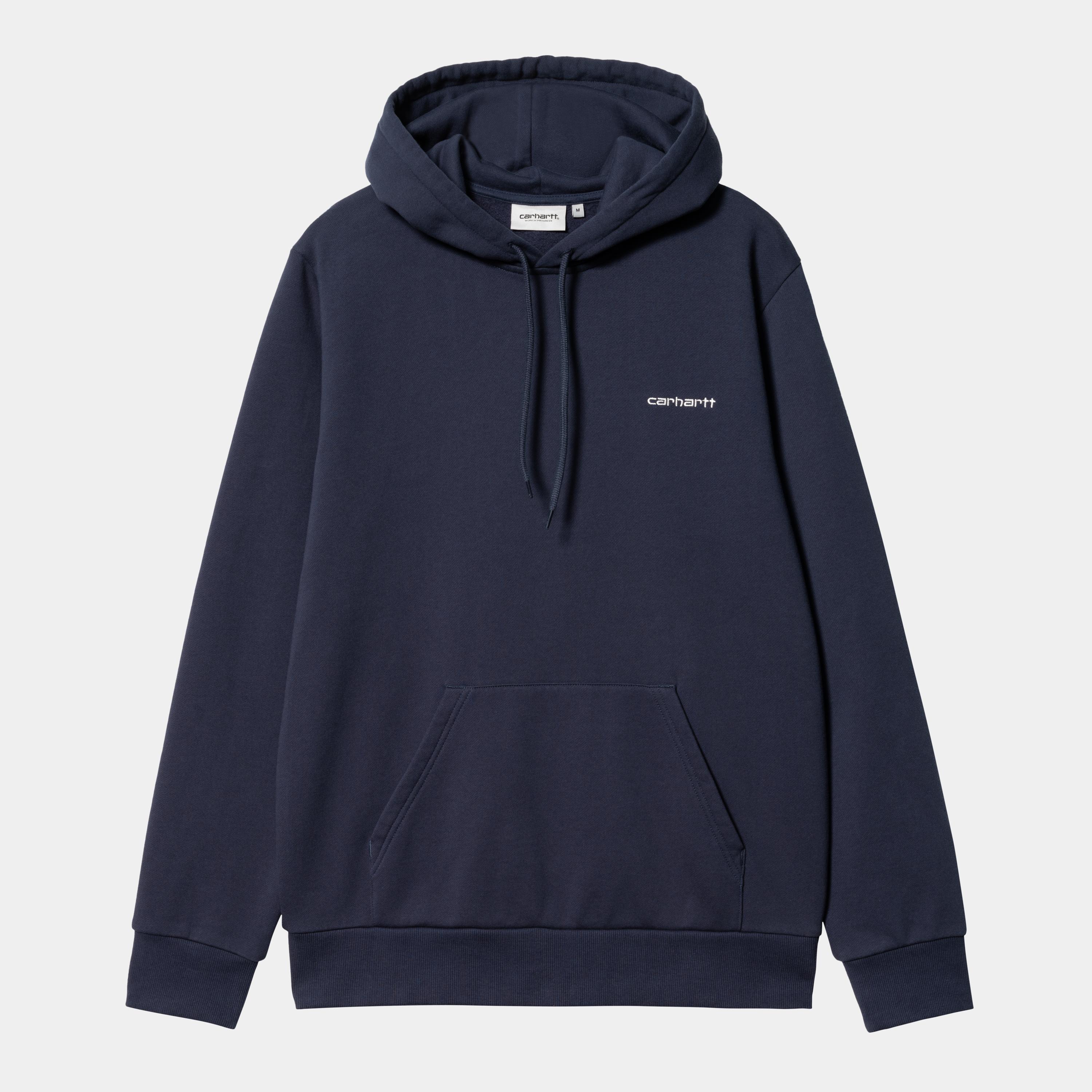 Hooded Script Embroidery Sweatshirt in Blue