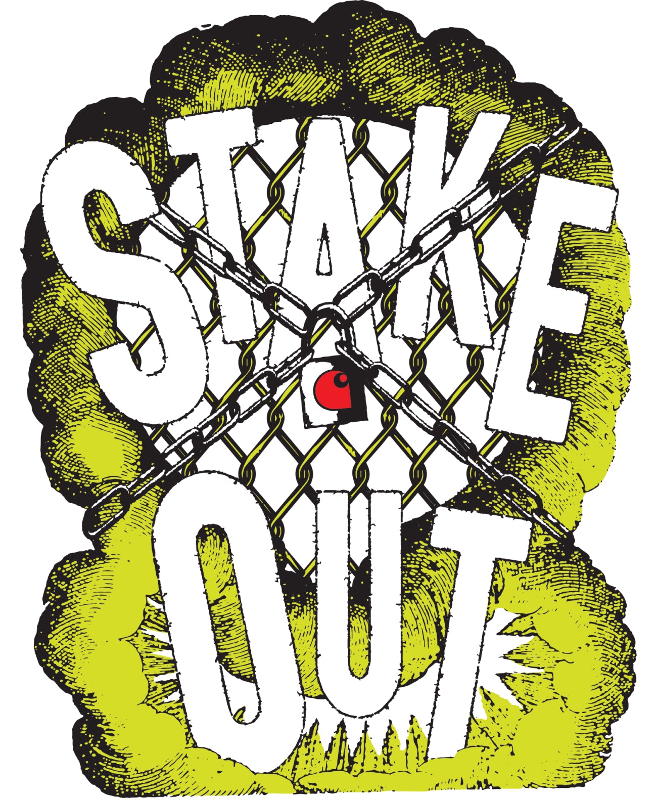 Stake Out Logo in Yellow and White