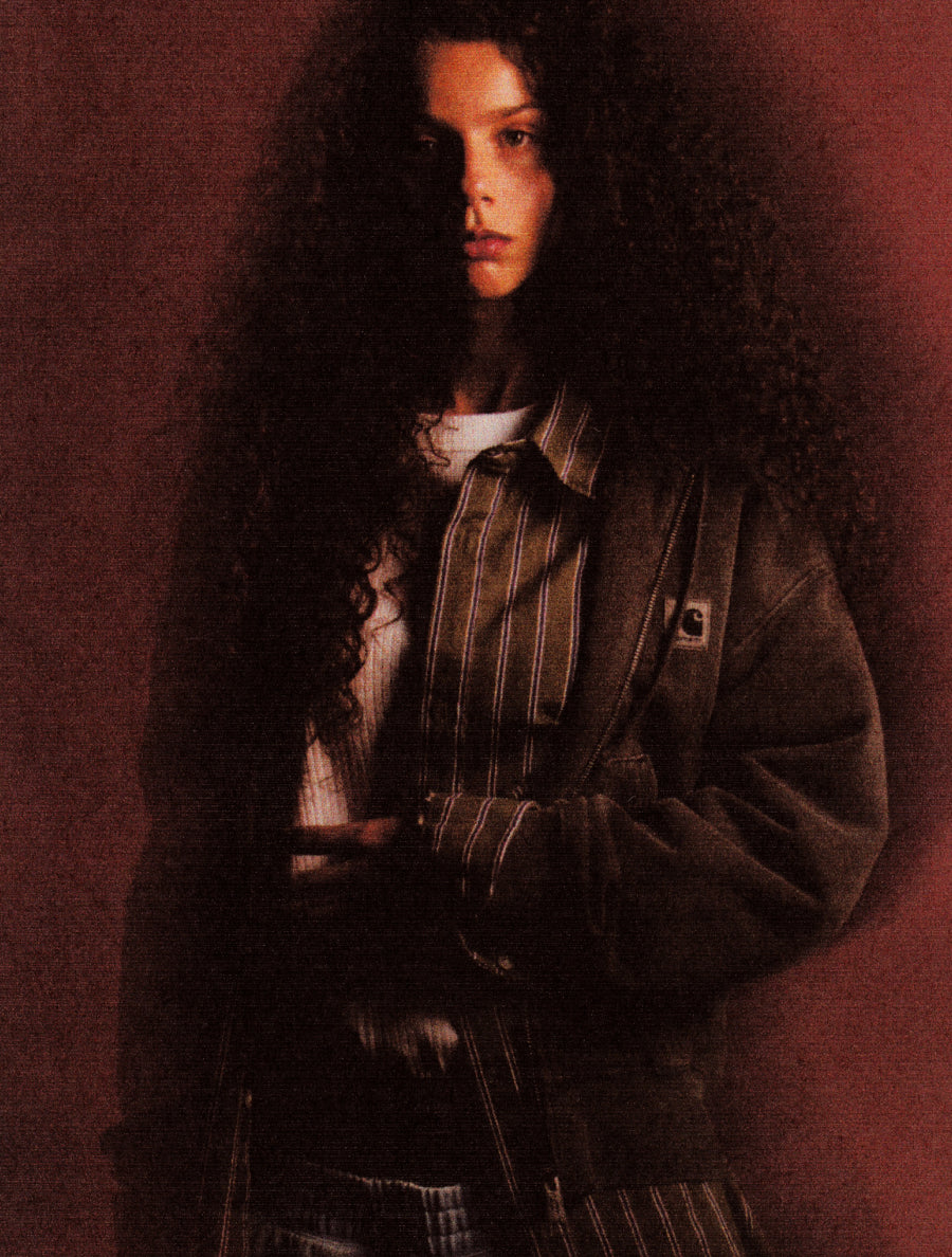 Model wearing Signature Shirt and Hooded Nelson Jacket