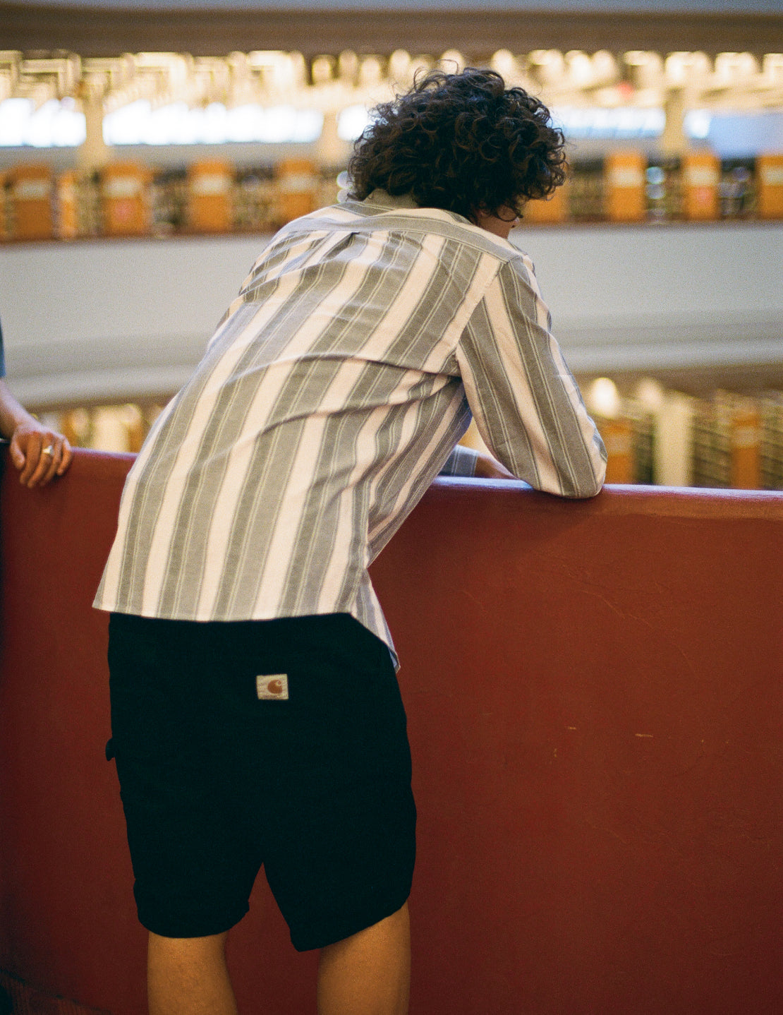 Model wearing a Carhartt WIP Kendricks Stripe Shirt in Flint