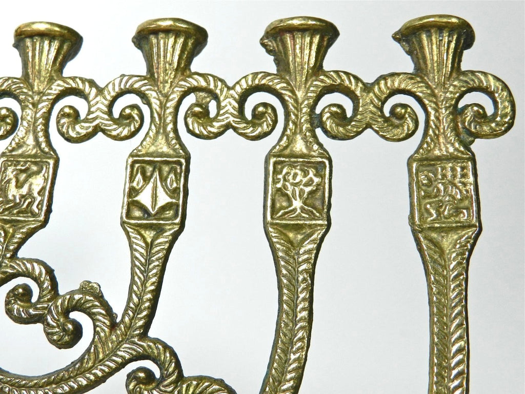 vintage patina brass menorahs made in nisrael