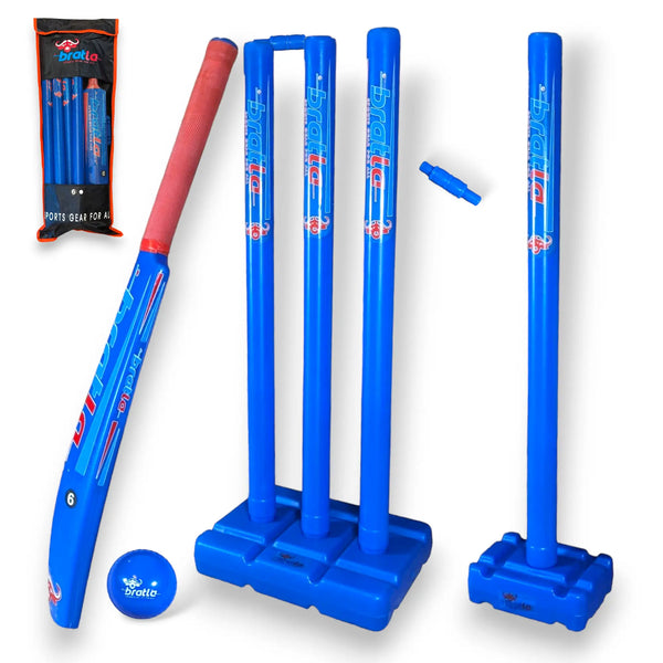 Plastic Cricket kit for 10-12 Age Groups & Size (Bag-Wicket Base Bails Ball  Bat)