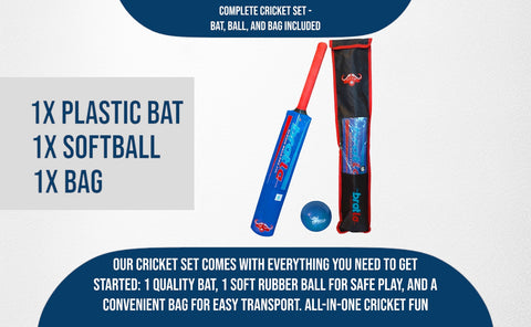 CBB Cricket Bat & Ball Set Blaster Perfect Plastic Starter Set Blue