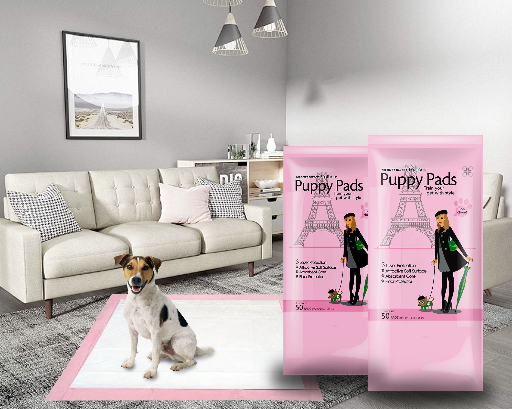 pink puppy pads