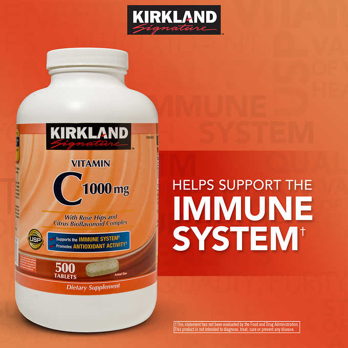 Kirkland Signature Vitamin C 1000 Mg 500 Tablets