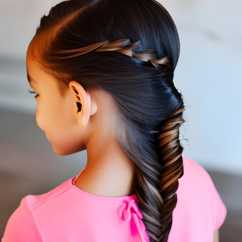 fishtail braid ponytail hairstyle