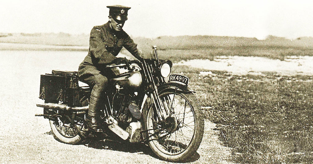Lawrence riding his Brough Superior SS100