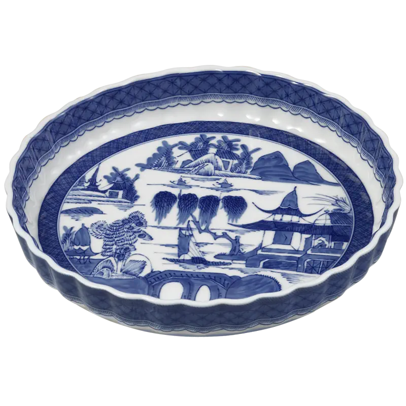 Mottahedeh Blue Canton Quiche Dish