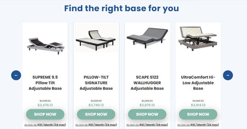 selection of adjustable bases