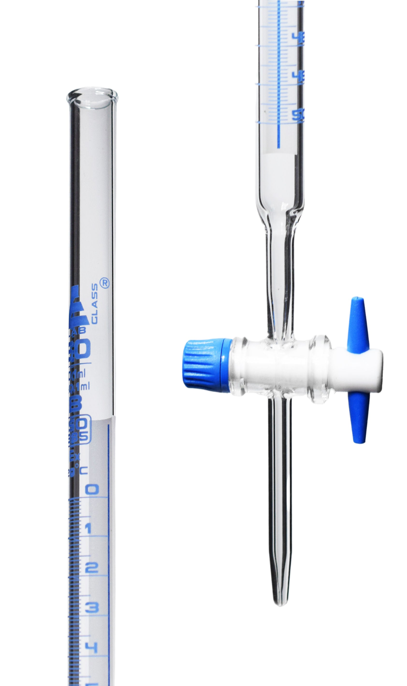 Schellbach Glass Astm Graduated Burette With Ptfe Stopcock 50 Ml 0 1 Eisco Industrial