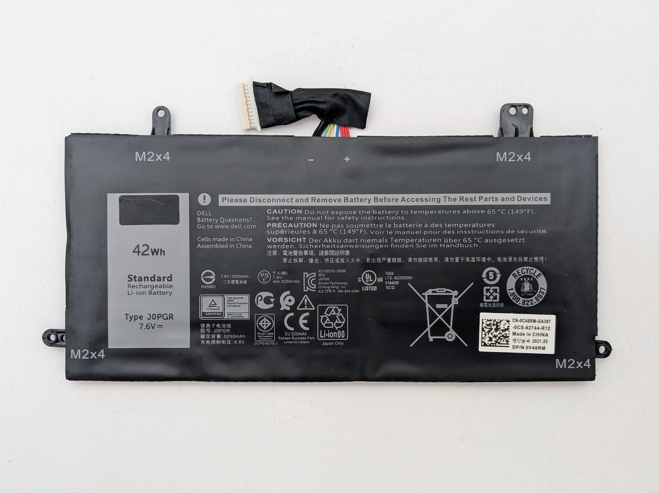 J0PGR Battery Dell Latitude 12 5285 5290 2-in-1 Series JOPGR FTH6F 1WND8 *READ*