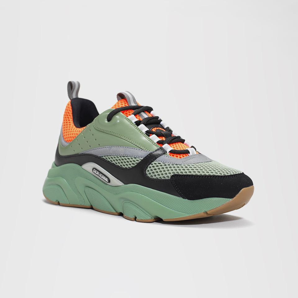 DIOR B22 CALFSKIN TRAINER GREEN/ORANGE 