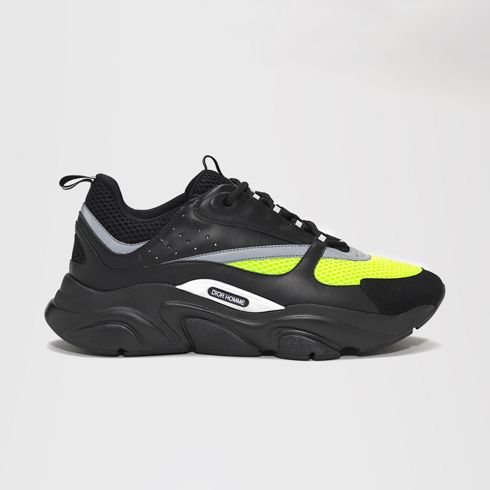 DIOR B22 CALFSKIN TRAINER BLACK/YELLOW 