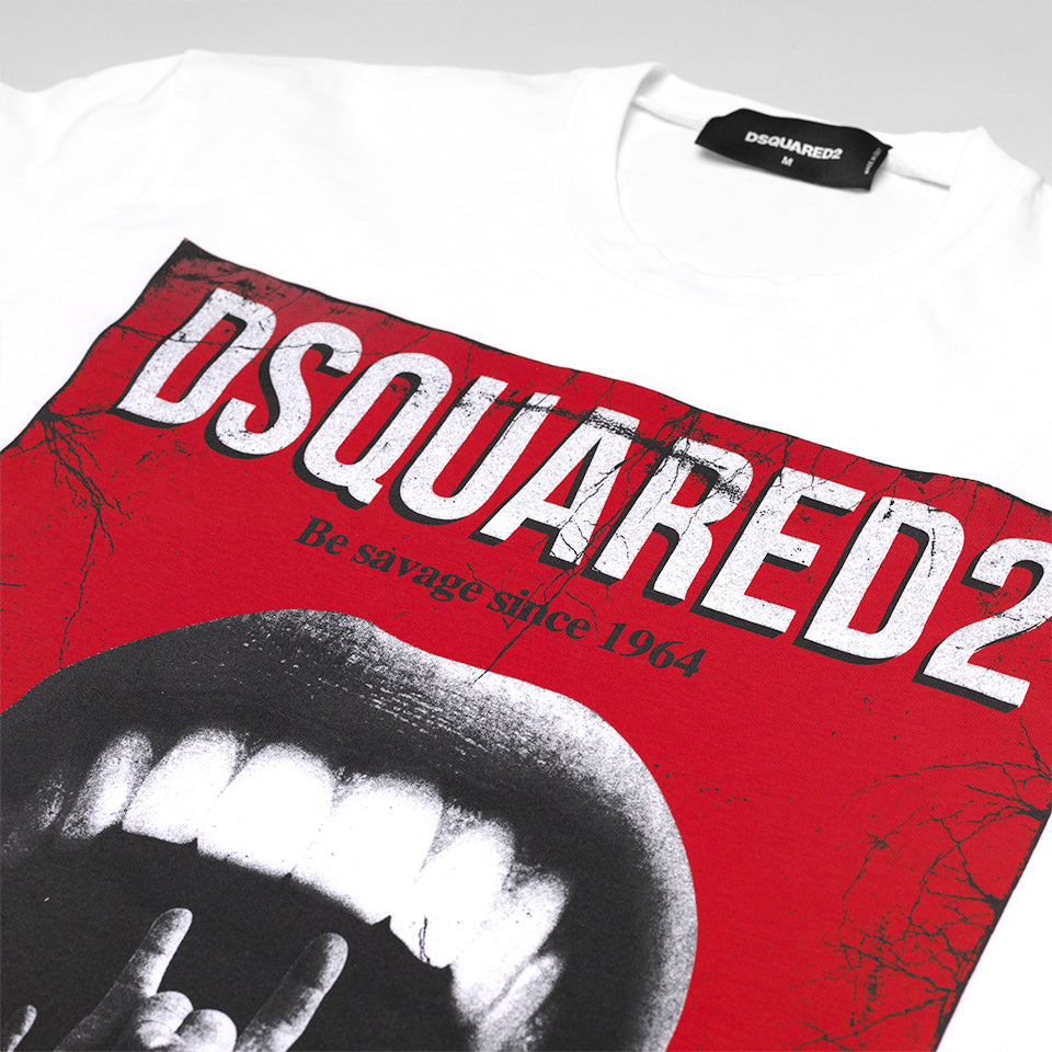 DSQUARED2 GRAPHIC PRINT T-SHIRT WHITE 