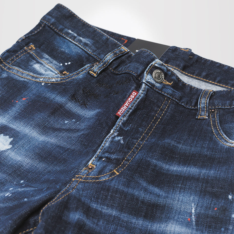dsquared2 paint detail slim jeans